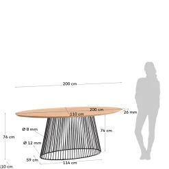 Kave Home Eettafel Leska Ovaal 200x110cm