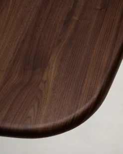 Kave Home Eettafel Melvar Walnootfineer Geborsteld RVS 150x150cm