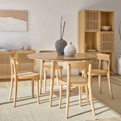 Kave Home Eettafel Oqui Rond Uitschuifbaar Naturel 120-200cm