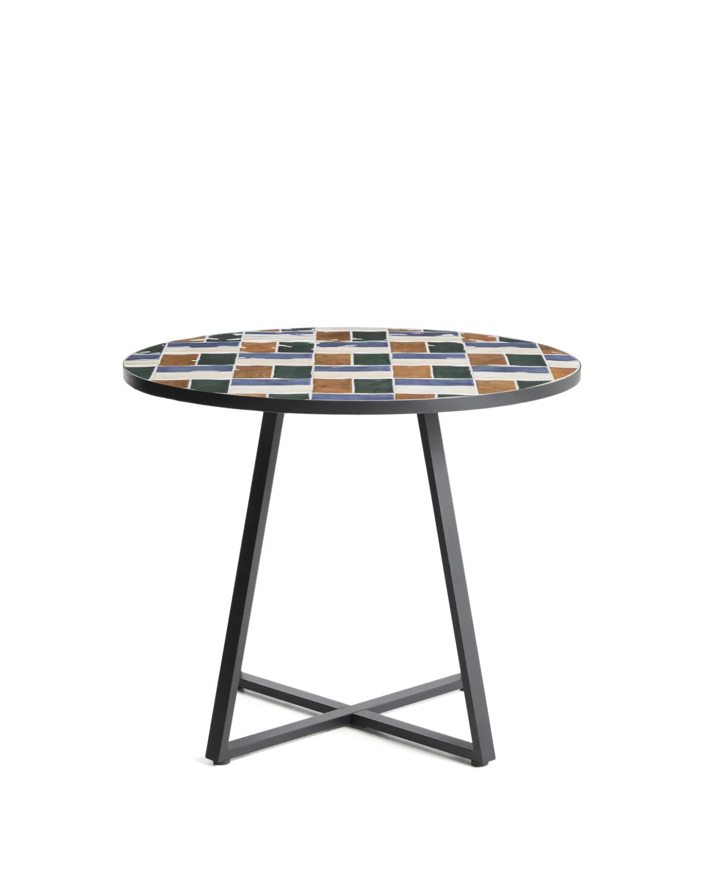 Kave Home Eettafel Tella Rond Staal Tegels Multi Ø90cm
