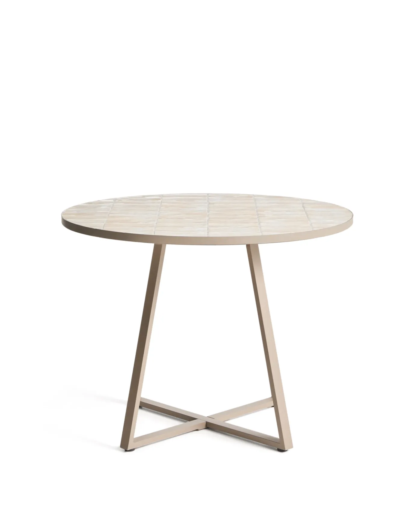 Kave Home Eettafel Tella Rond Staal Tegels Beige Ø120cm