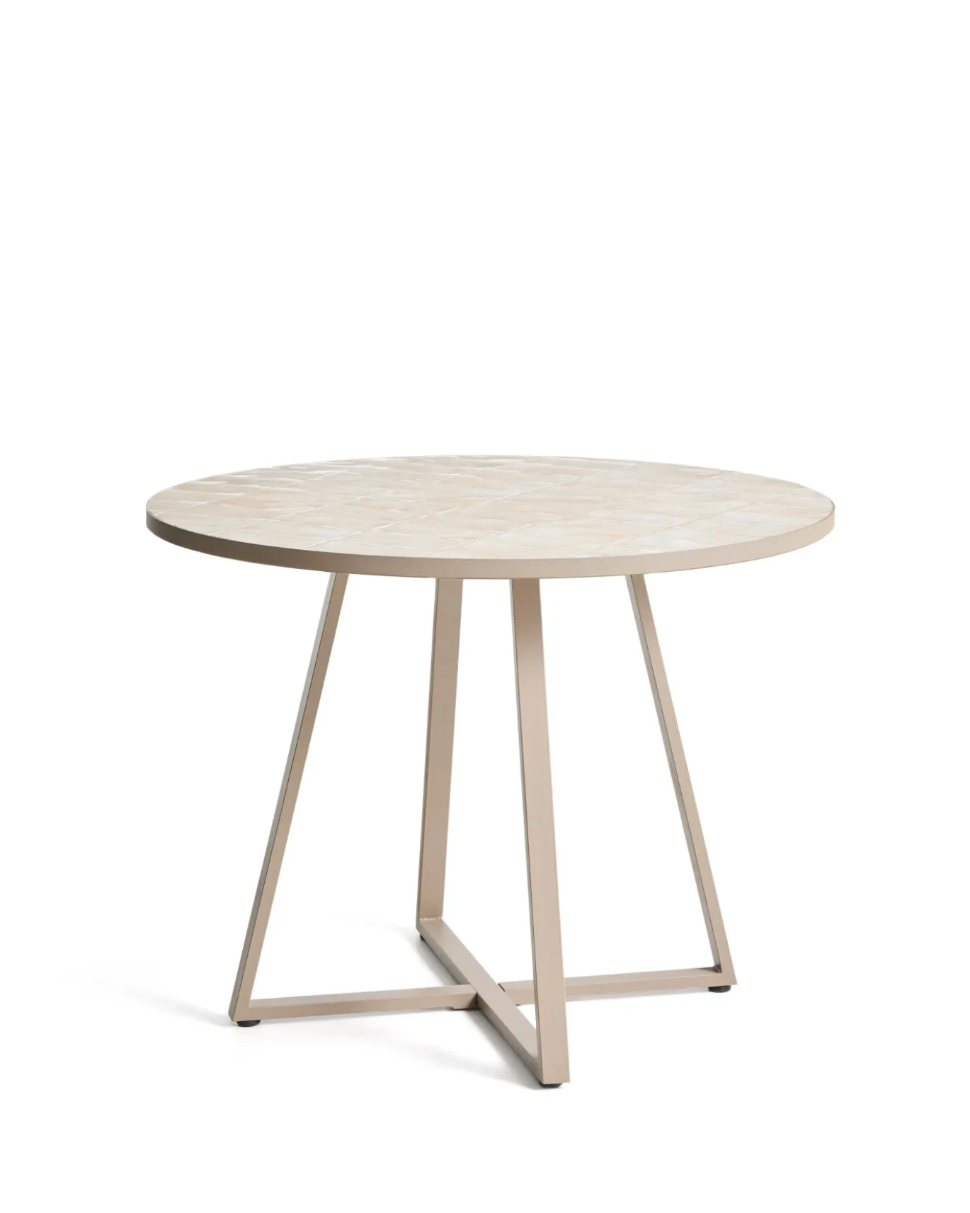 Kave Home Eettafel Tella Rond Staal Tegels Beige Ø120cm