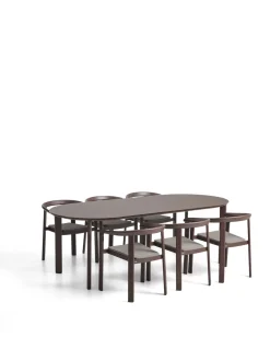 Kave Home Erice Tuinset Aluminium Glas Bruin 230x100cm