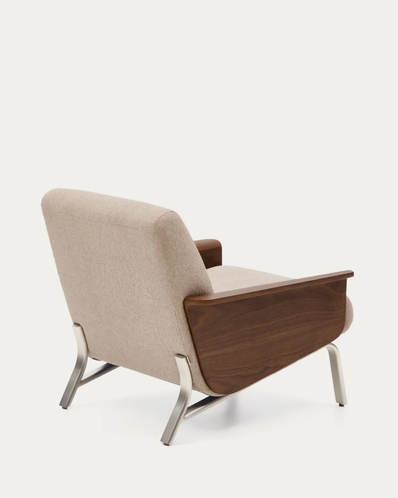 Kave Home Fauteuil Amsen Lichtbruin Walnoot Multiplex