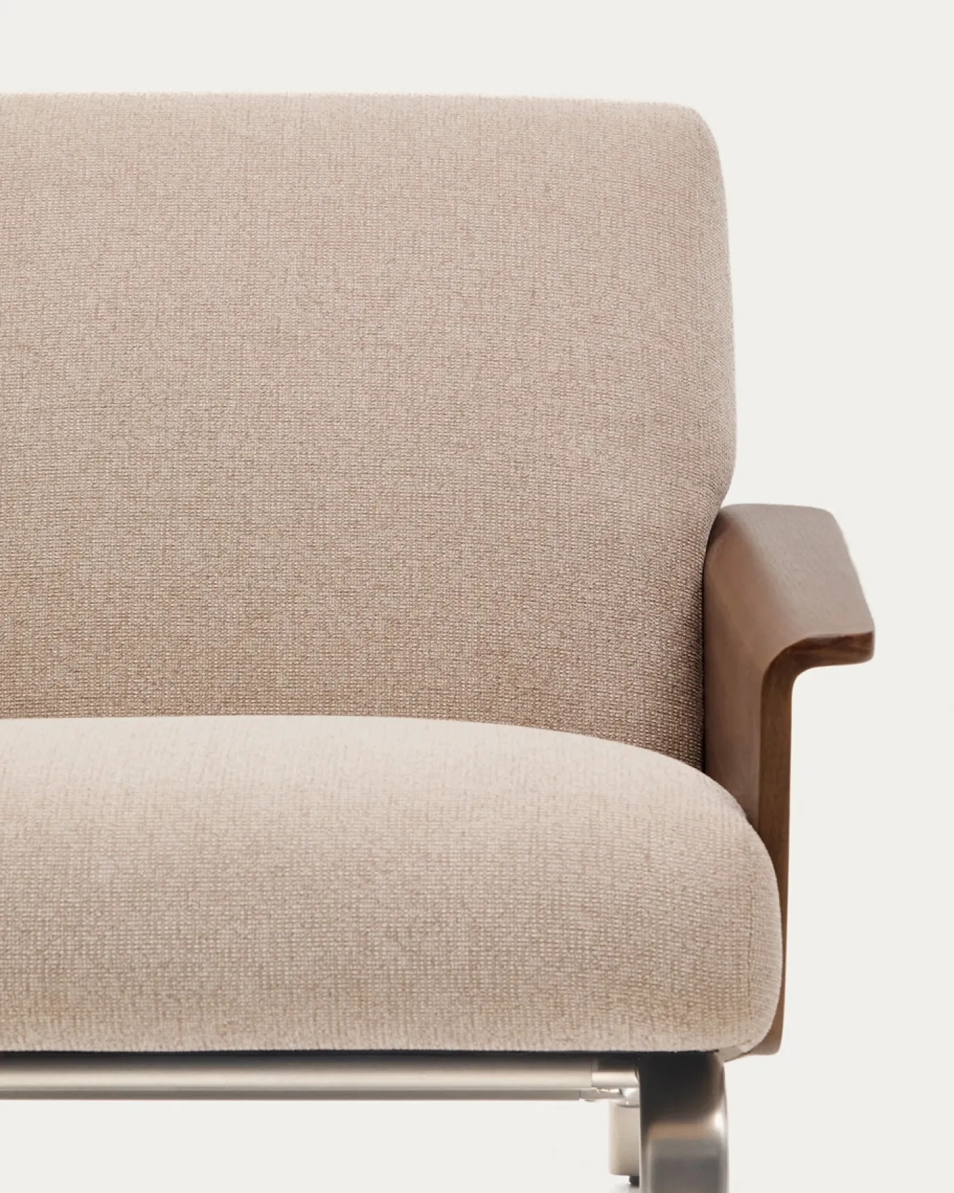 Kave Home Fauteuil Amsen Lichtbruin Walnoot Multiplex
