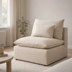 Kave Home Fauteuil Anarela Linnen Beige 110cm