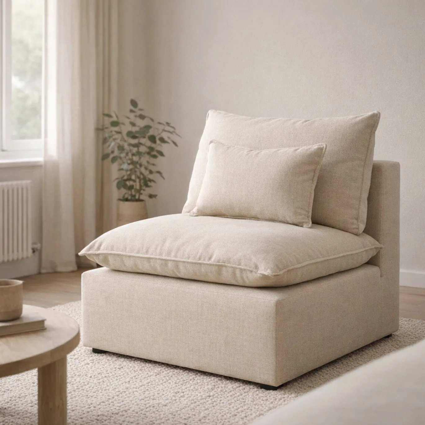 Kave Home Fauteuil Anarela Linnen Beige 110cm
