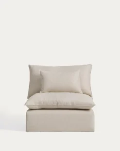 Kave Home Fauteuil Anarela Linnen Beige 110cm