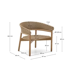 Kave Home Fauteuil Arinella Acaciahout Naturel