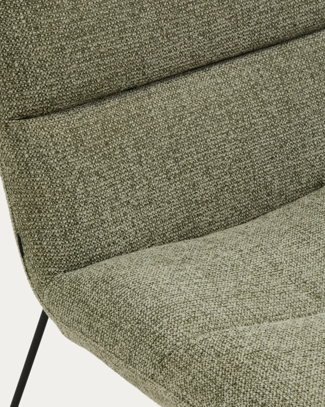 Kave Home Fauteuil Asen Chenille Groen met Zwart Staal