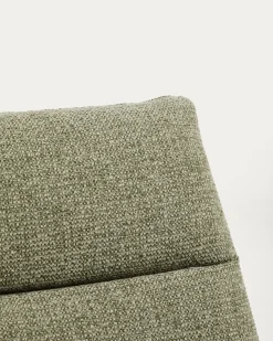 Kave Home Fauteuil Asen Chenille Groen met Zwart Staal