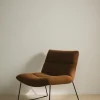 Kave Home Fauteuil Asen Chenille Terracotta met Zwart Staal