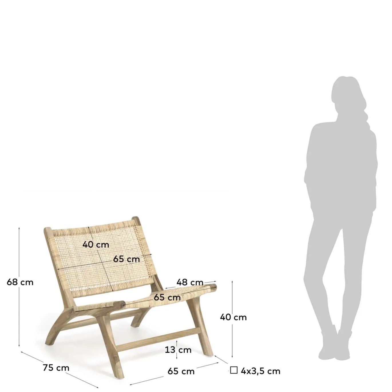 Kave Home Fauteuil Beida Massief Teakhout