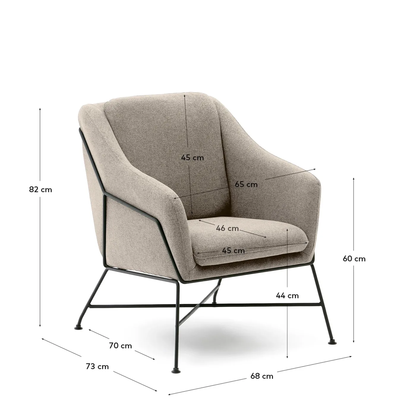 Kave Home Fauteuil Brida Beige