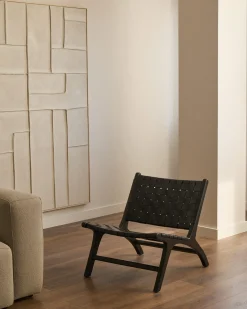 Kave Home Fauteuil Calixta Leer Zwart