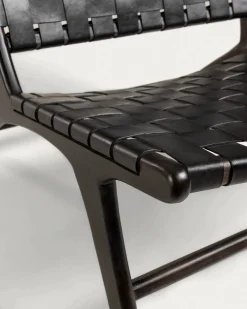 Kave Home Fauteuil Calixta Leer Zwart