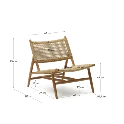 Kave Home Fauteuil Codolar Massief Teakhout