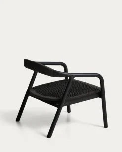 Kave Home Fauteuil Derile Eiken Zwart
