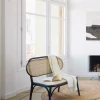 Kave Home Fauteuil Doriane Iepenhout Zwart/Naturel