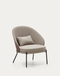 Kave Home Fauteuil Eamy Lichtbruin Essenhoutfineer Bruin