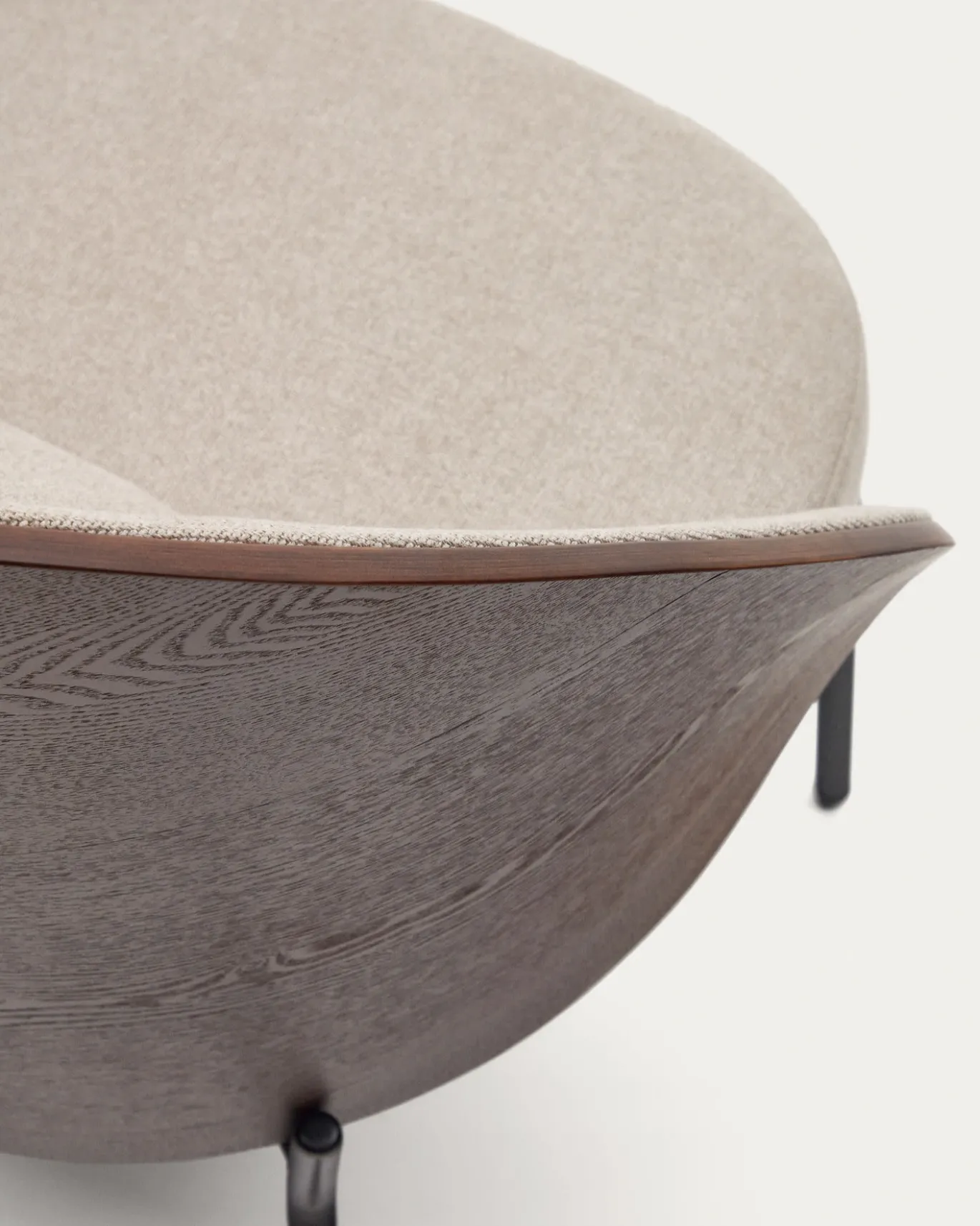Kave Home Fauteuil Eamy Lichtbruin Essenhoutfineer Bruin