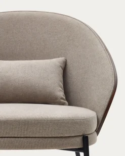 Kave Home Fauteuil Eamy Lichtbruin Essenhoutfineer Bruin