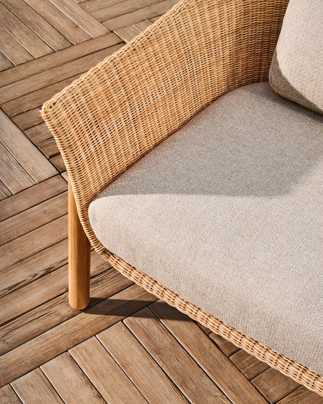 Kave Home Fauteuil Galea Teakhout en Rotan