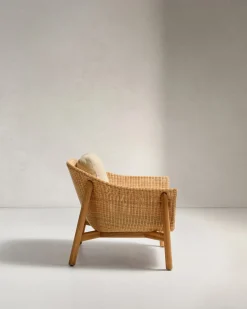 Kave Home Fauteuil Galea Teakhout en Rotan