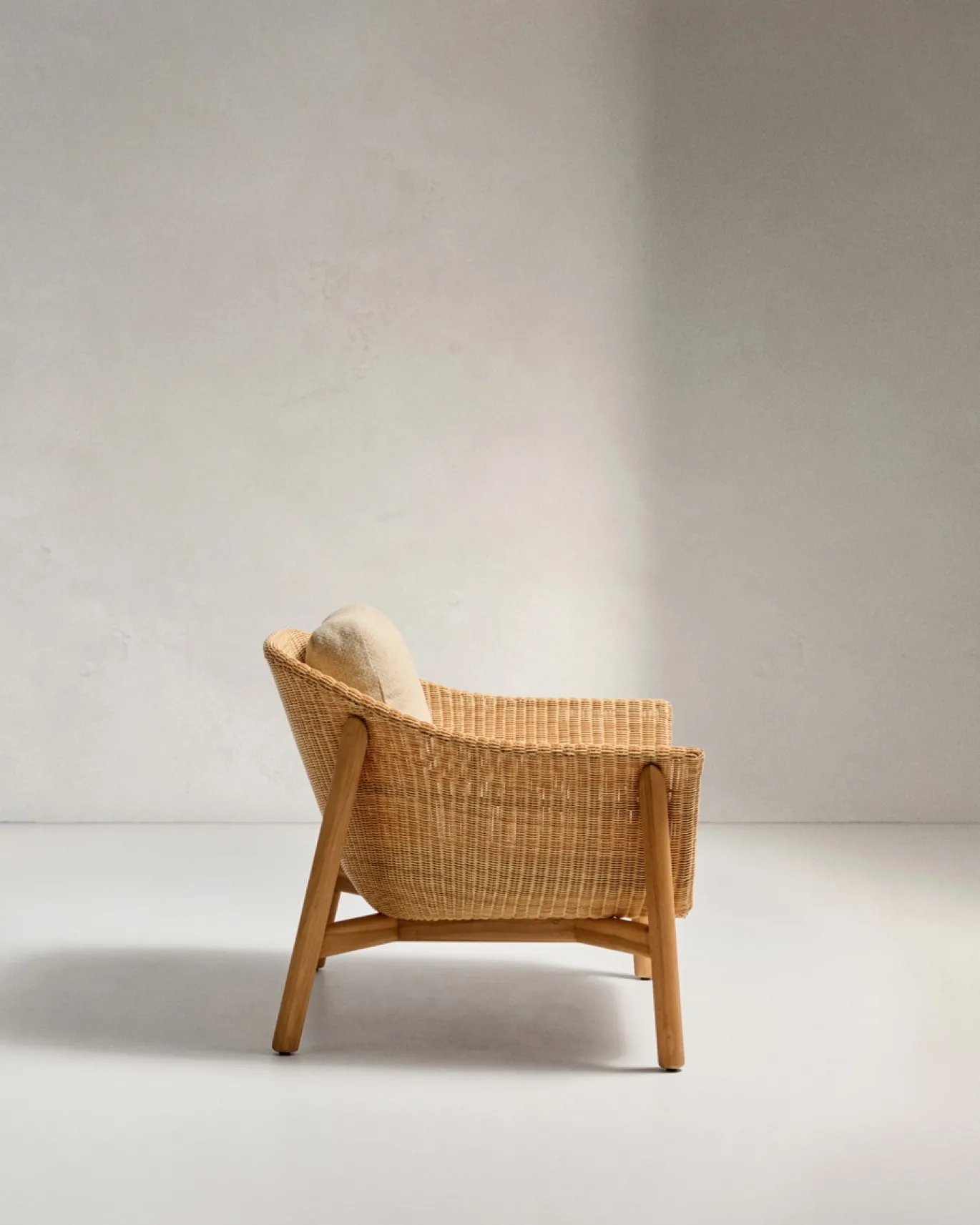 Kave Home Fauteuil Galea Teakhout en Rotan
