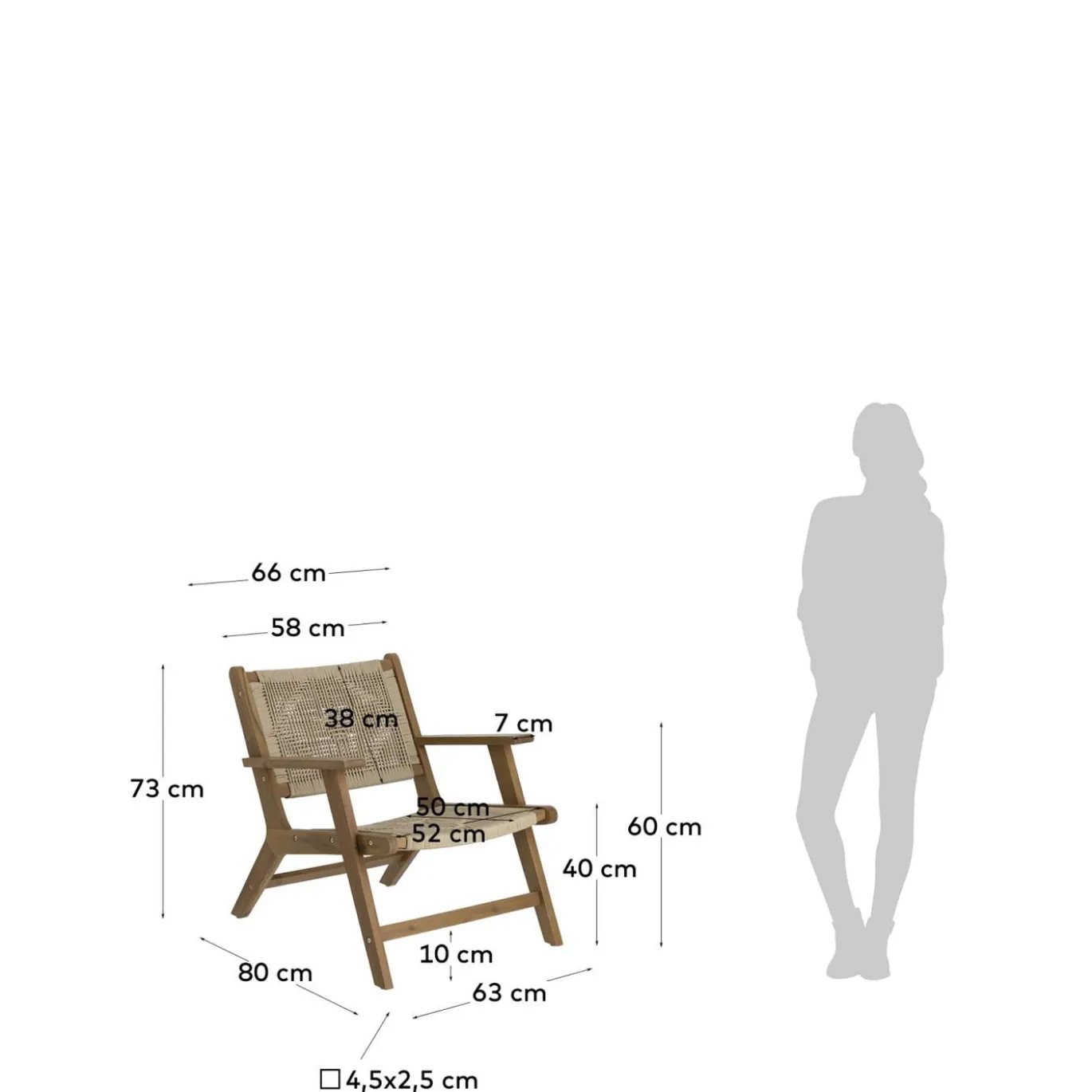 Kave Home Fauteuil Geralda Acaciahout Bruin