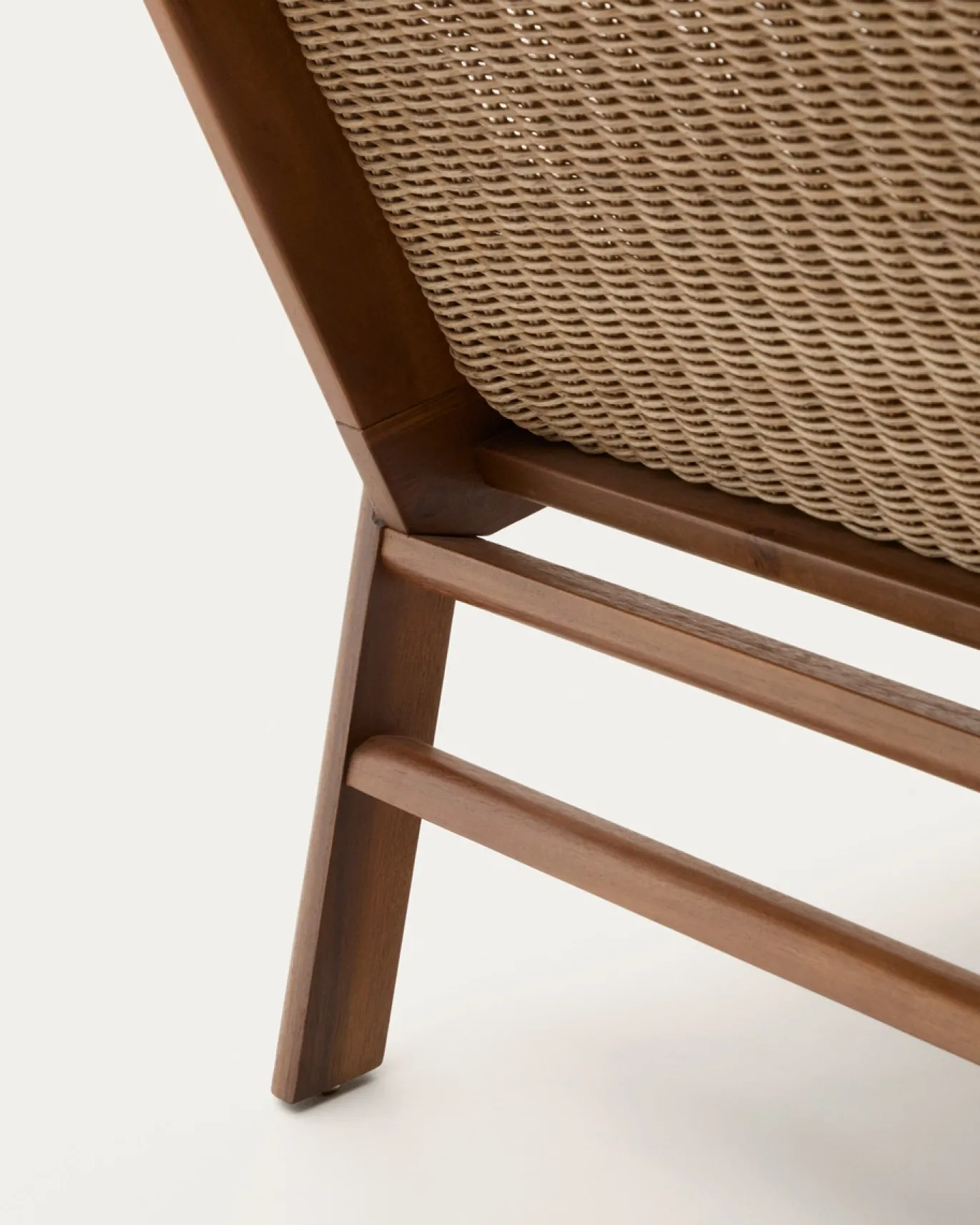 Kave Home Fauteuil Itani Acaciahout en Rotan