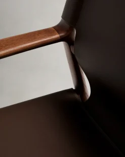 Kave Home Fauteuil Jan Donkerbruin Essenhout Walnoot