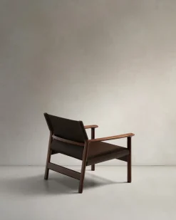 Kave Home Fauteuil Jan Donkerbruin Essenhout Walnoot