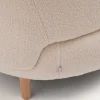 Kave Home Fauteuil Luisa Ecru Bouclé met Beukenhouten Poten 90cm