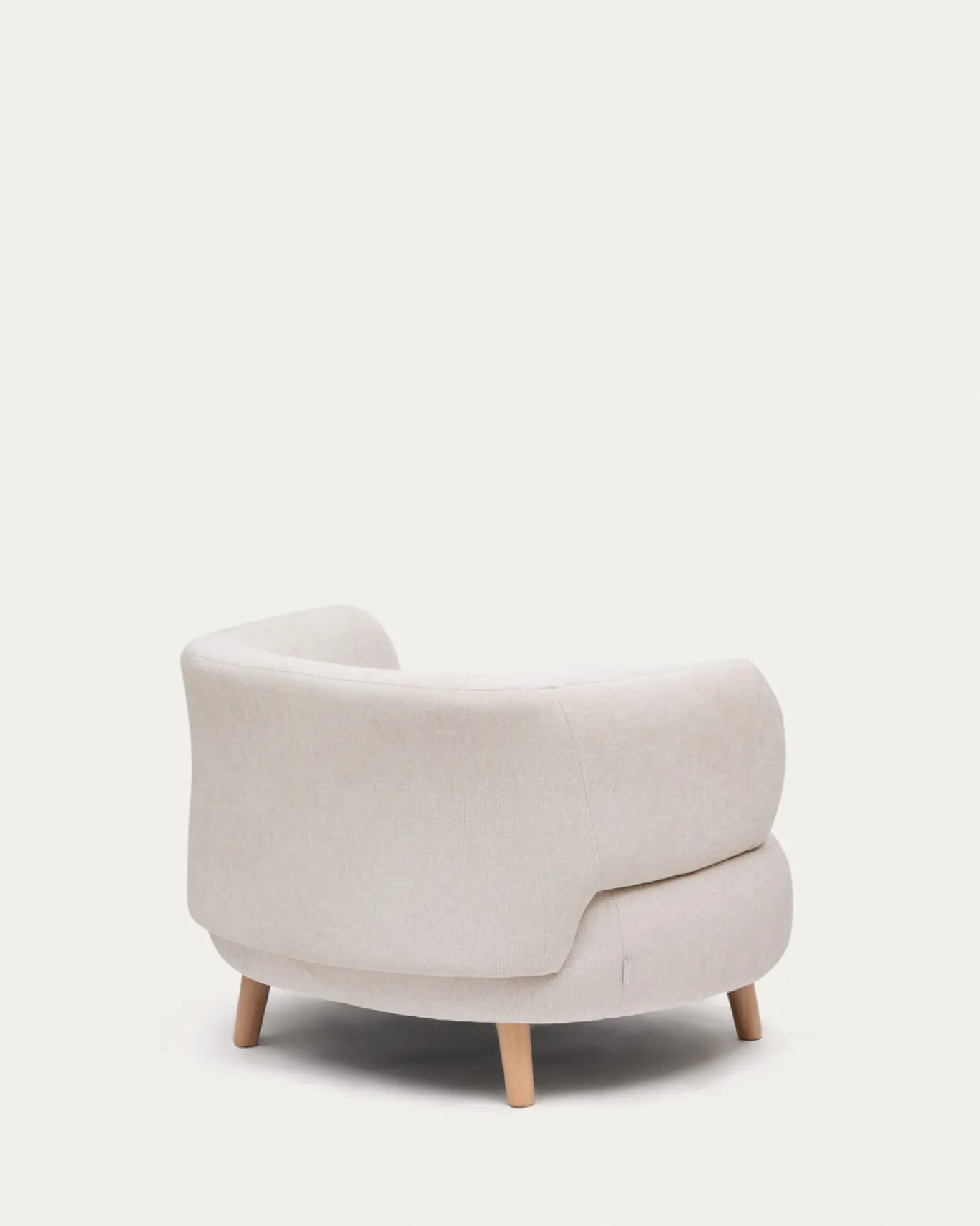 Kave Home Fauteuil Luisa Parel Chenille met Beukenhouten Poten 90cm