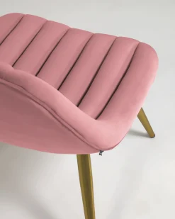 Kave Home Fauteuil Marlene Roze Fluweel