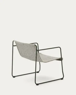 Kave Home Fauteuil Maurina Groen en Ecru/grijs Touw