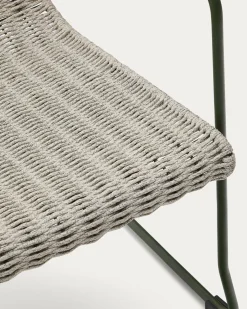 Kave Home Fauteuil Maurina Groen en Ecru/grijs Touw