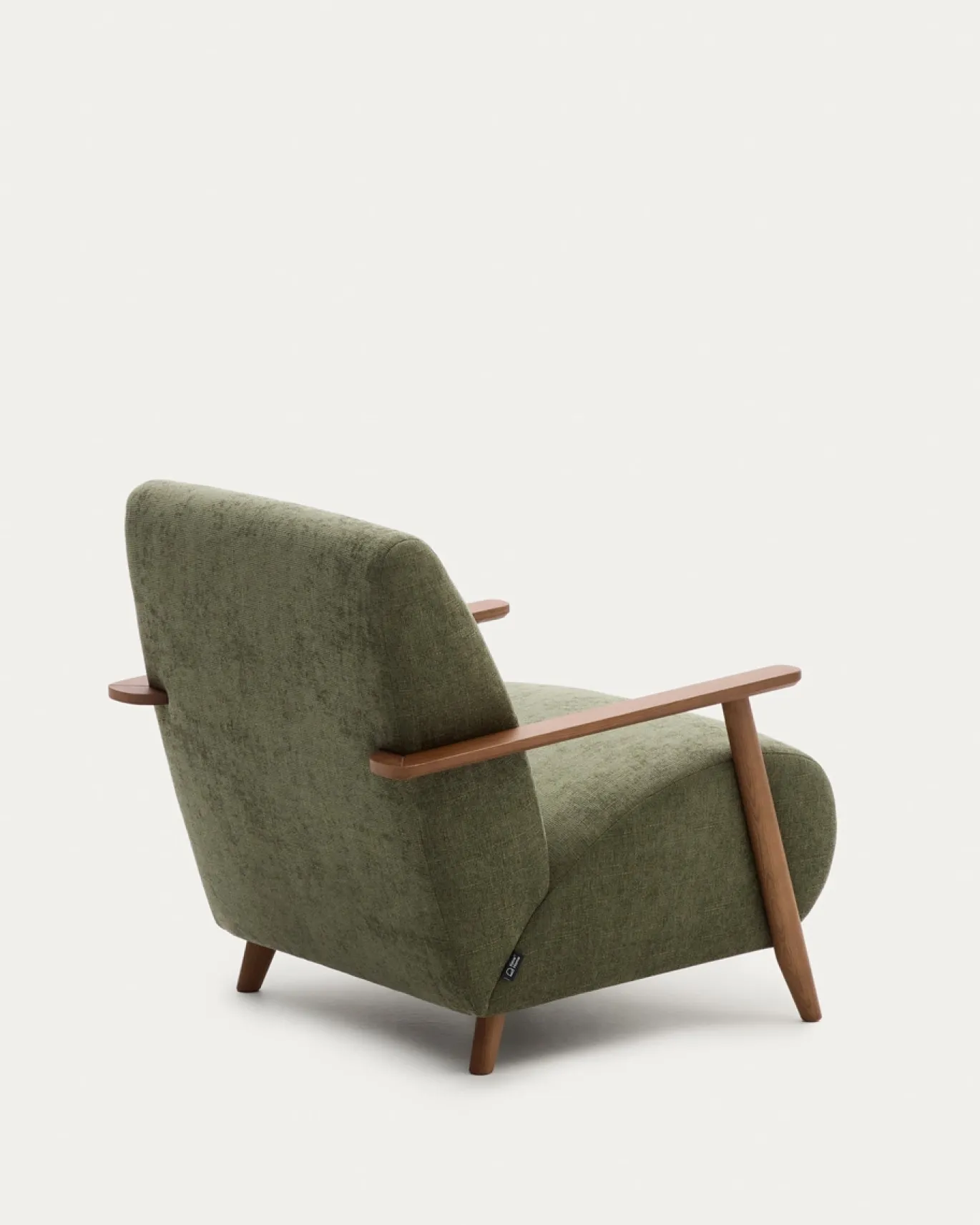 Kave Home Fauteuil Meghan Groen Chenille Essenhout