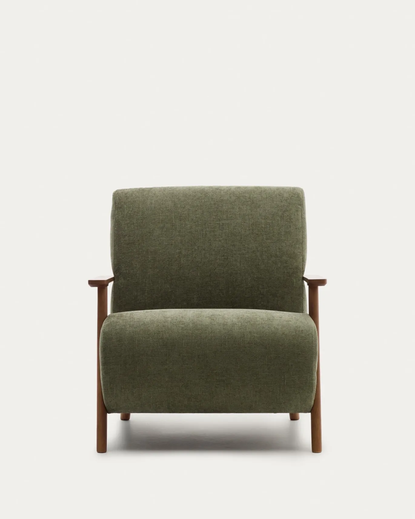Kave Home Fauteuil Meghan Groen Chenille Essenhout