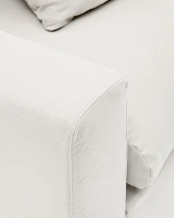 Kave Home Fauteuil Nora Kussen Ecru Linnen en Katoen 140cm