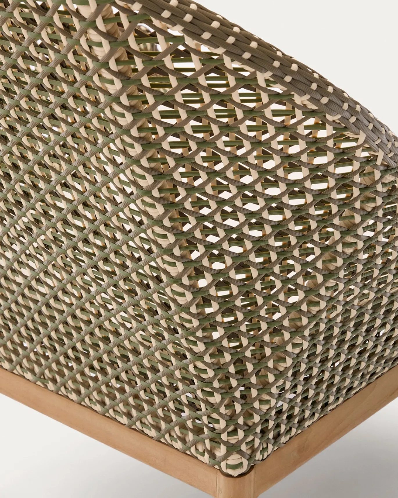 Kave Home Fauteuil Olbia met Hoge Rug Rotan Teakhout