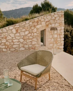Kave Home Fauteuil Olbia Rotan en Teakhout