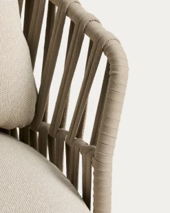 Kave Home Fauteuil Osani Aluminium Beige Touw Taupe