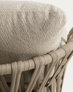Kave Home Fauteuil Osani Aluminium Beige Touw Taupe