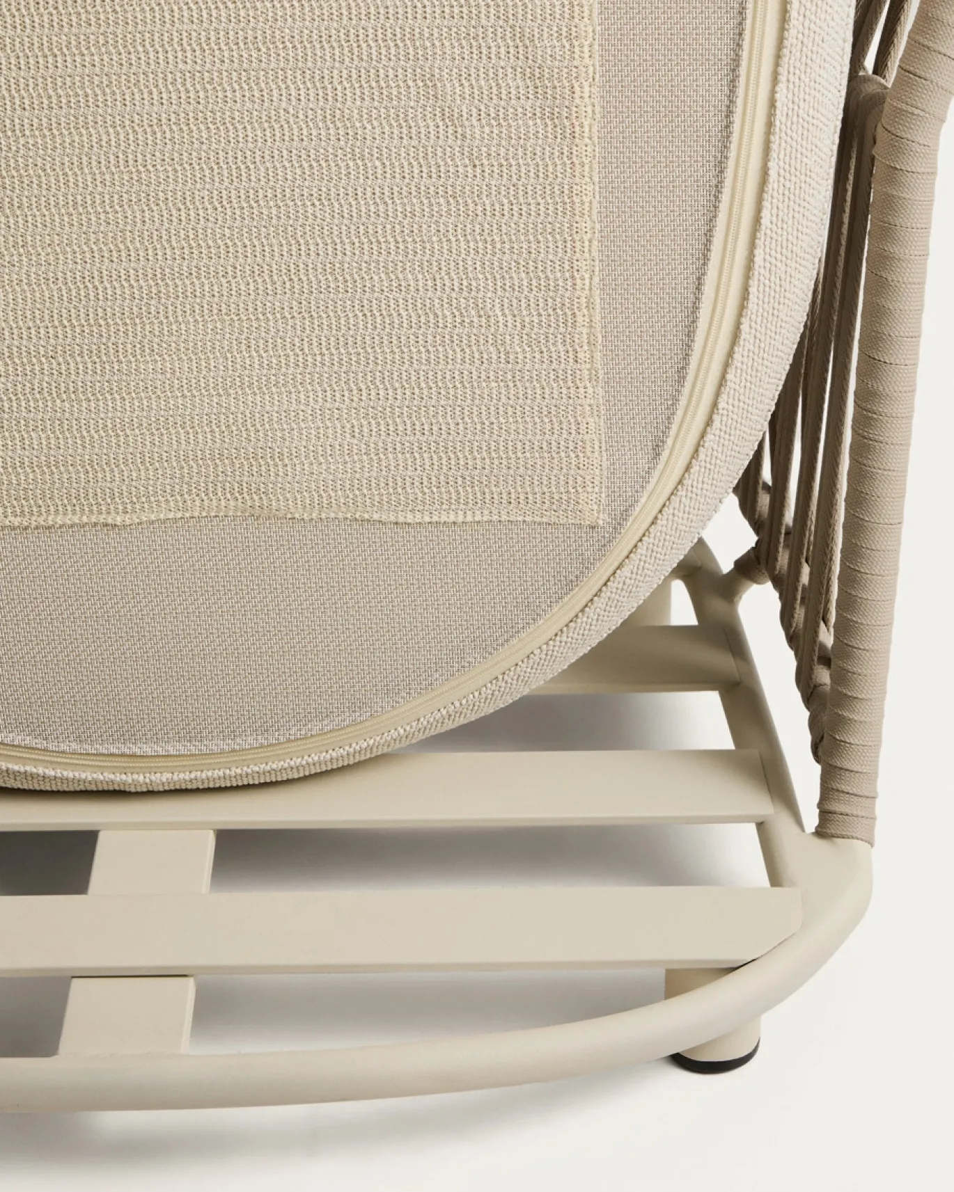 Kave Home Fauteuil Osani Aluminium Beige Touw Taupe