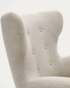 Kave Home Fauteuil Patio Beige Massief Beukenhout