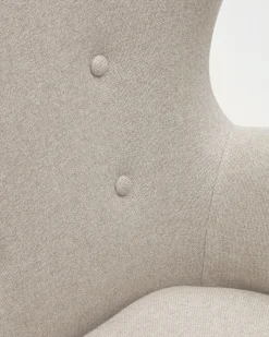 Kave Home Fauteuil Patio Beige Massief Beukenhout