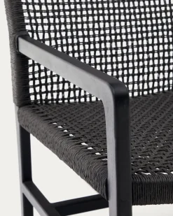 Kave Home Fauteuil Sabolla Massief Teakhout Zwart