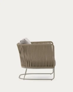 Kave Home Fauteuil Saconca Outdoor Touw Staal Beige